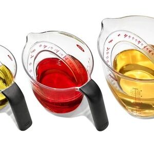 OXO Good Grips 3-Piece Angled Measuring Cup Set NEW IN BOX Black Grip Handles